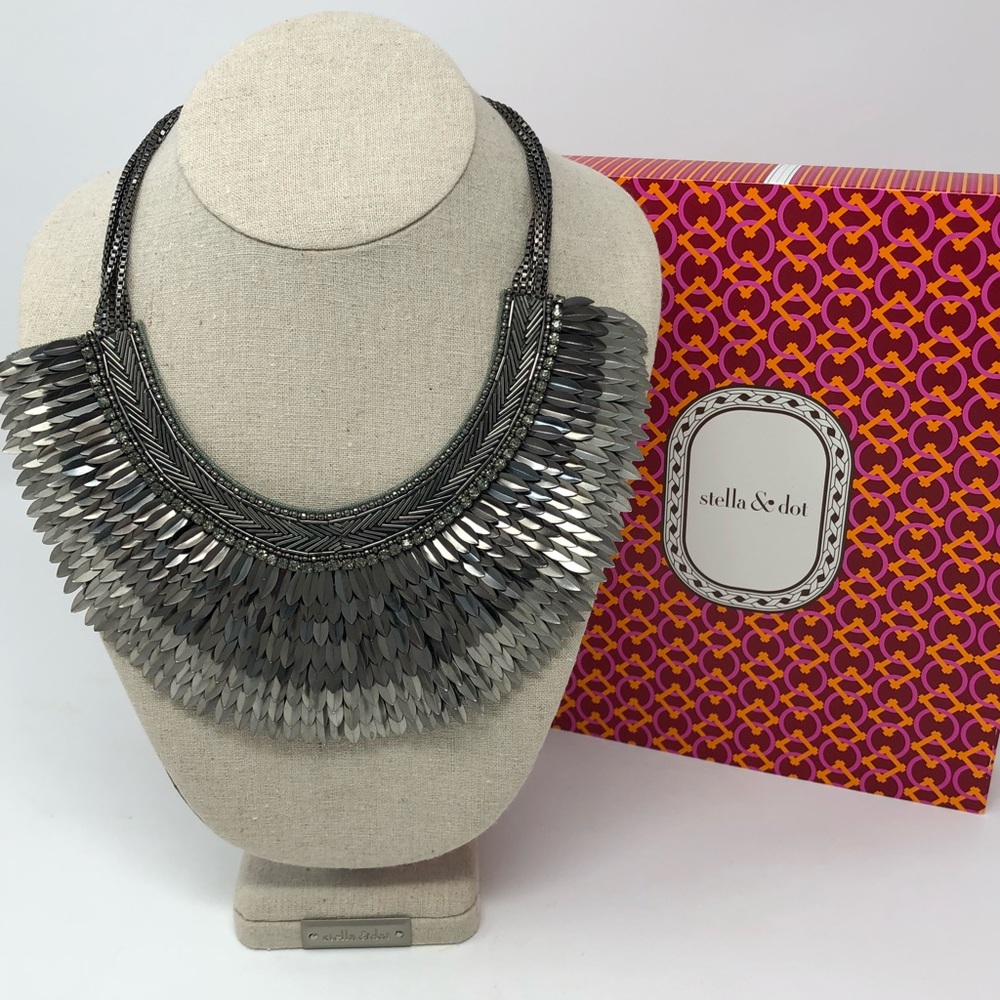 Stella & Dot Silver Pegasus Statement Necklace